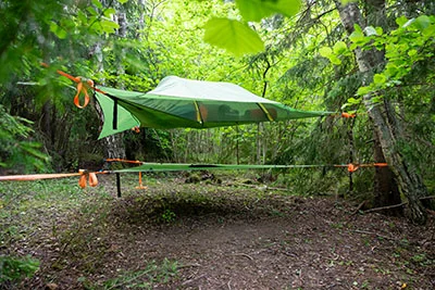 Tentsile in a very green area of Naawa Nature Camp